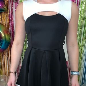 White and black dress